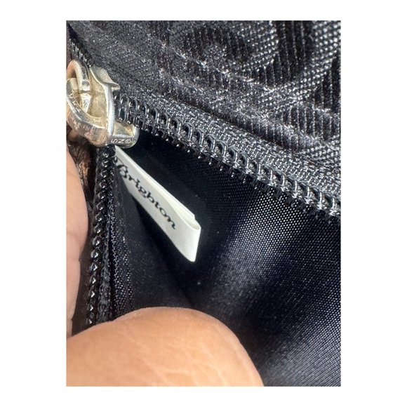 Brighton Carry On Bag Luggage Croc Leather and Fabric EUC Brown & Black - Picture 16 of 16